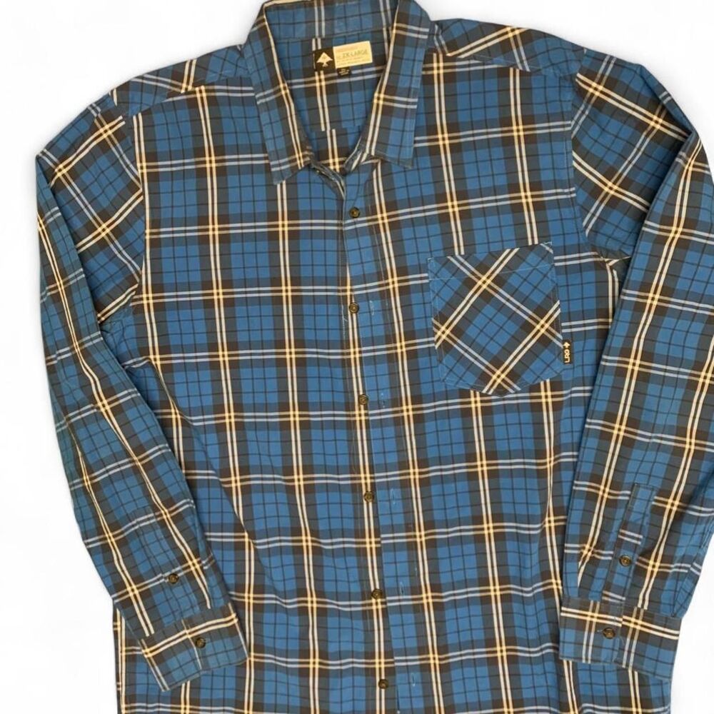 Lrg blue plaid button up shirt Size XXL